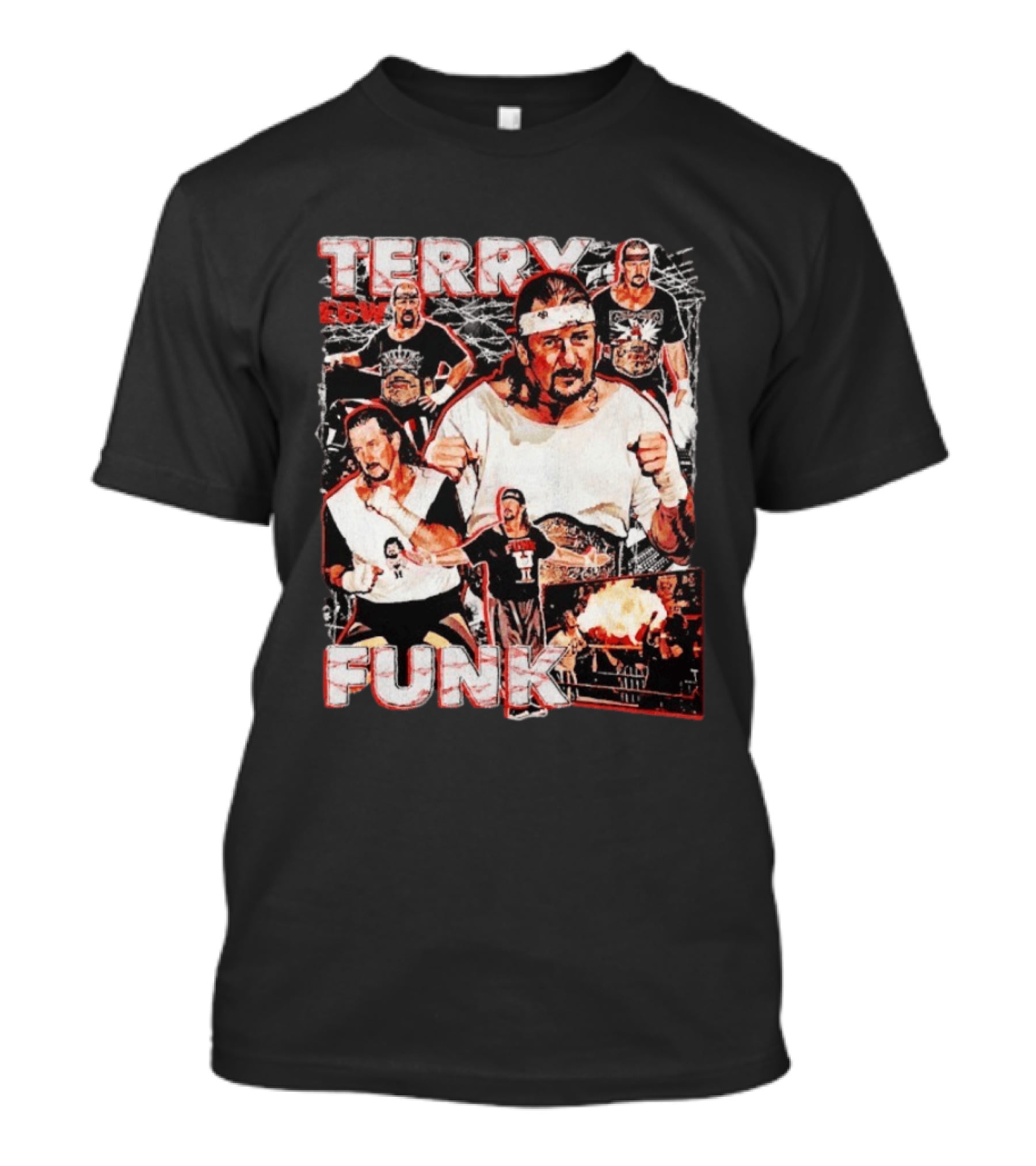 Terry Funk ECW Wrestling Collage T-Shirt