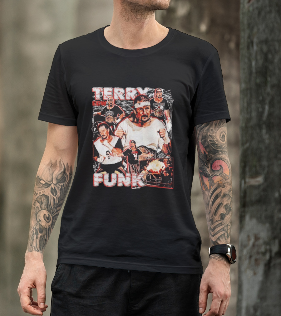 Terry Funk ECW Wrestling Collage T-Shirt