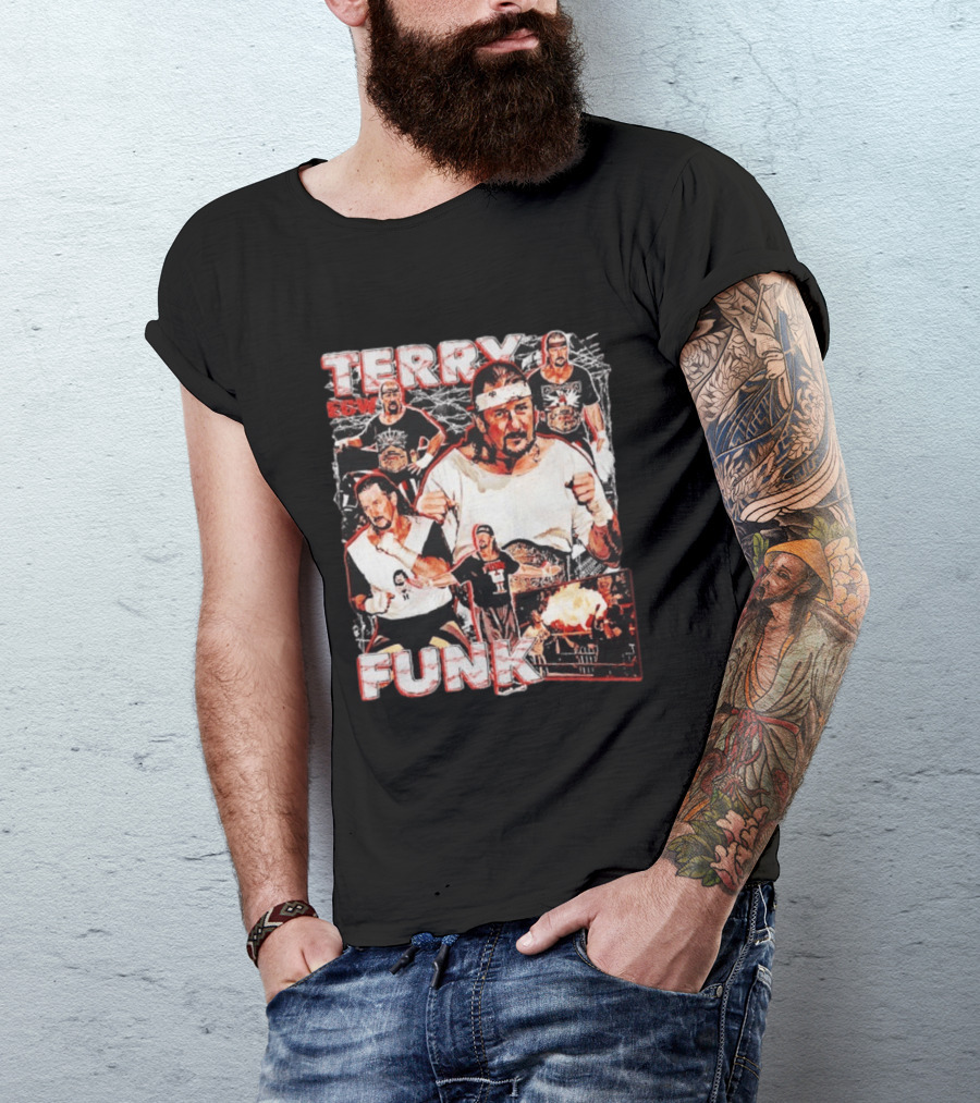 Terry Funk ECW Wrestling Collage T-Shirt
