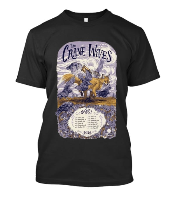 The Crane Wives Act I Tour 2026 Fox And Birds Concert T-Shirt