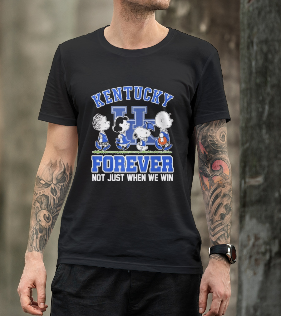 Kentucky Basketball Forever Not Just When We Win Peanuts Characters T-Shirt