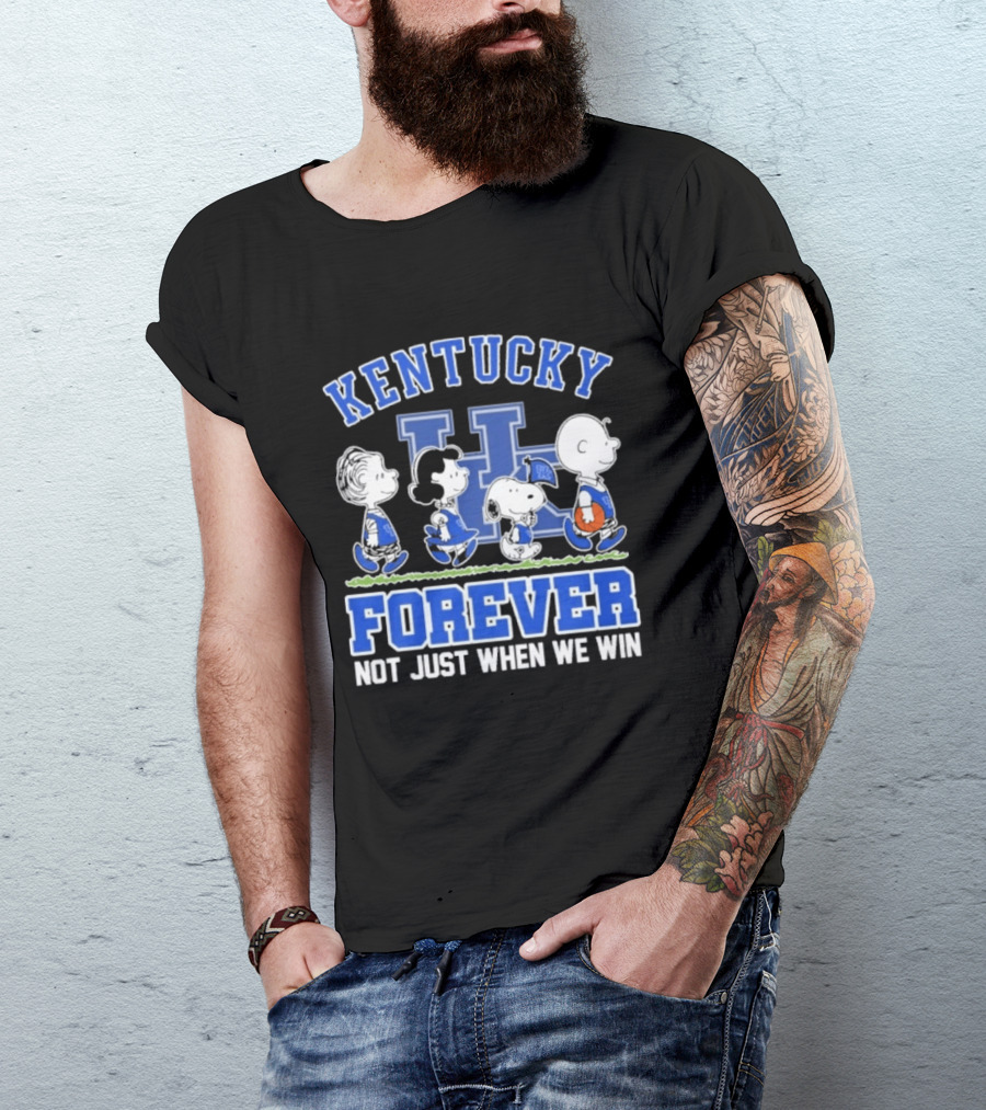 Kentucky Basketball Forever Not Just When We Win Peanuts Characters T-Shirt