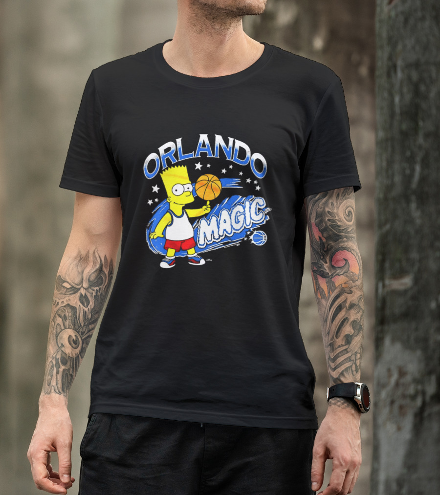 Bart Simpsons Orlando Magic NBA Basketball Cartoon T-Shirt
