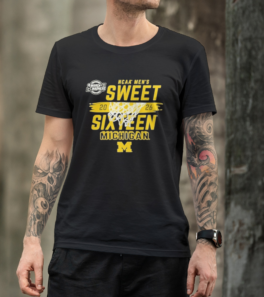 Michigan Wolverines NCAA Men's Basketball Sweet 16 2026 T-Shirt