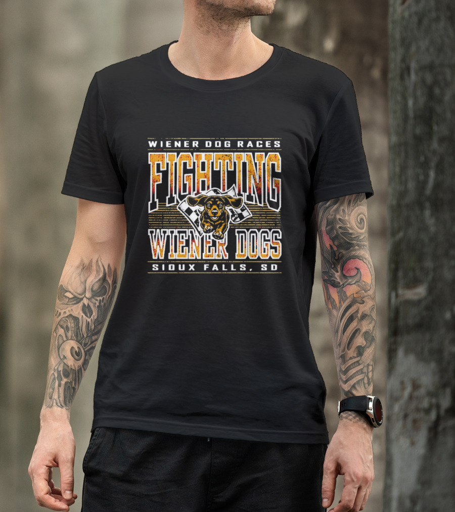 Wiener Dog Races Fighting Wiener Dogs Sioux Falls SD T-Shirt