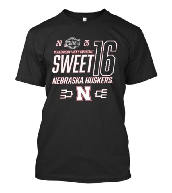Nebraska Cornhuskers 2026 NCAA Division I Men's Basketball Sweet 16 Tournament Bracket T-Shirt