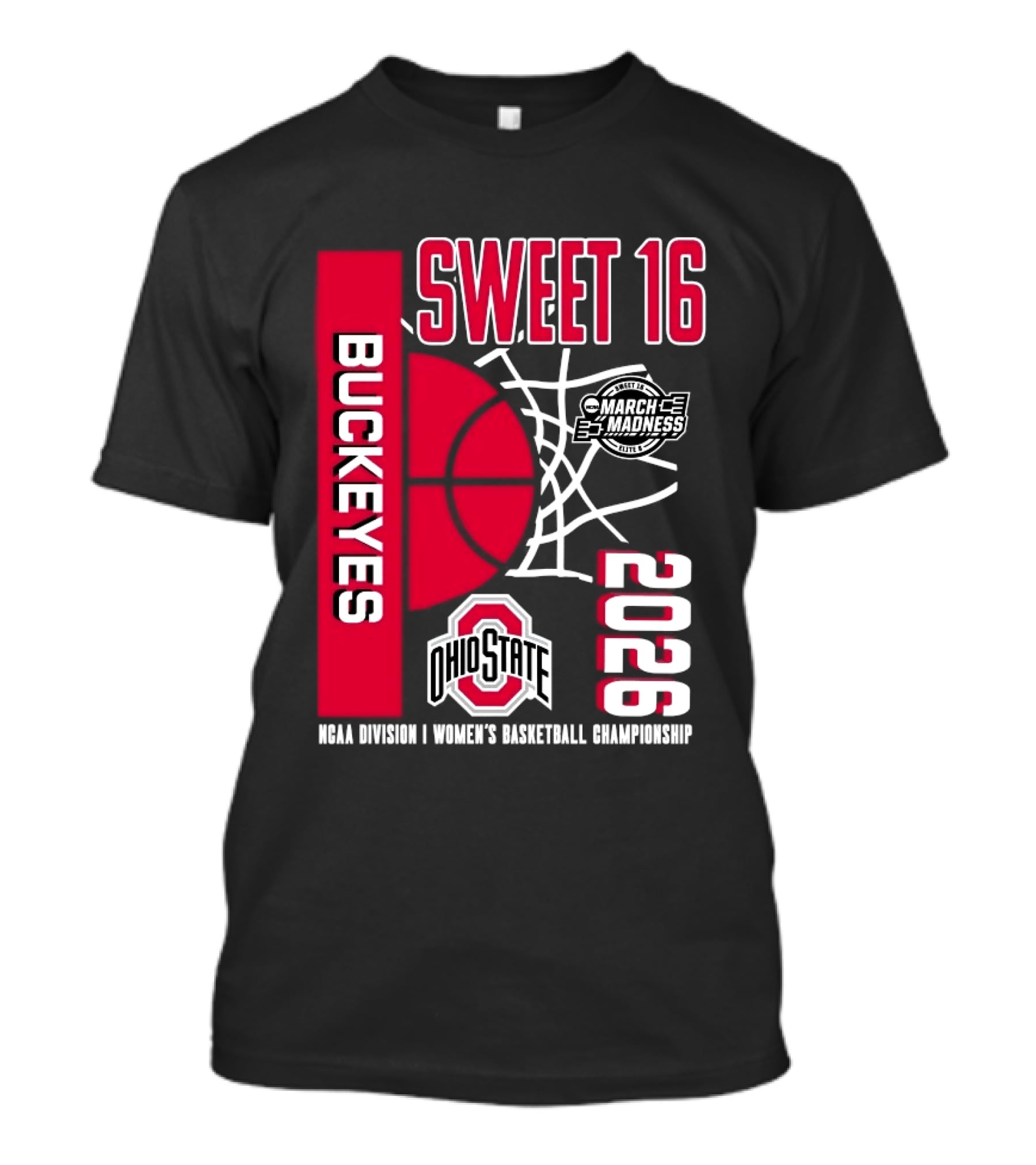 Ohio State Buckeyes 2026 Sweet 16 NCAA Division I Women's Basketball March Madness Championship T-Shirt
