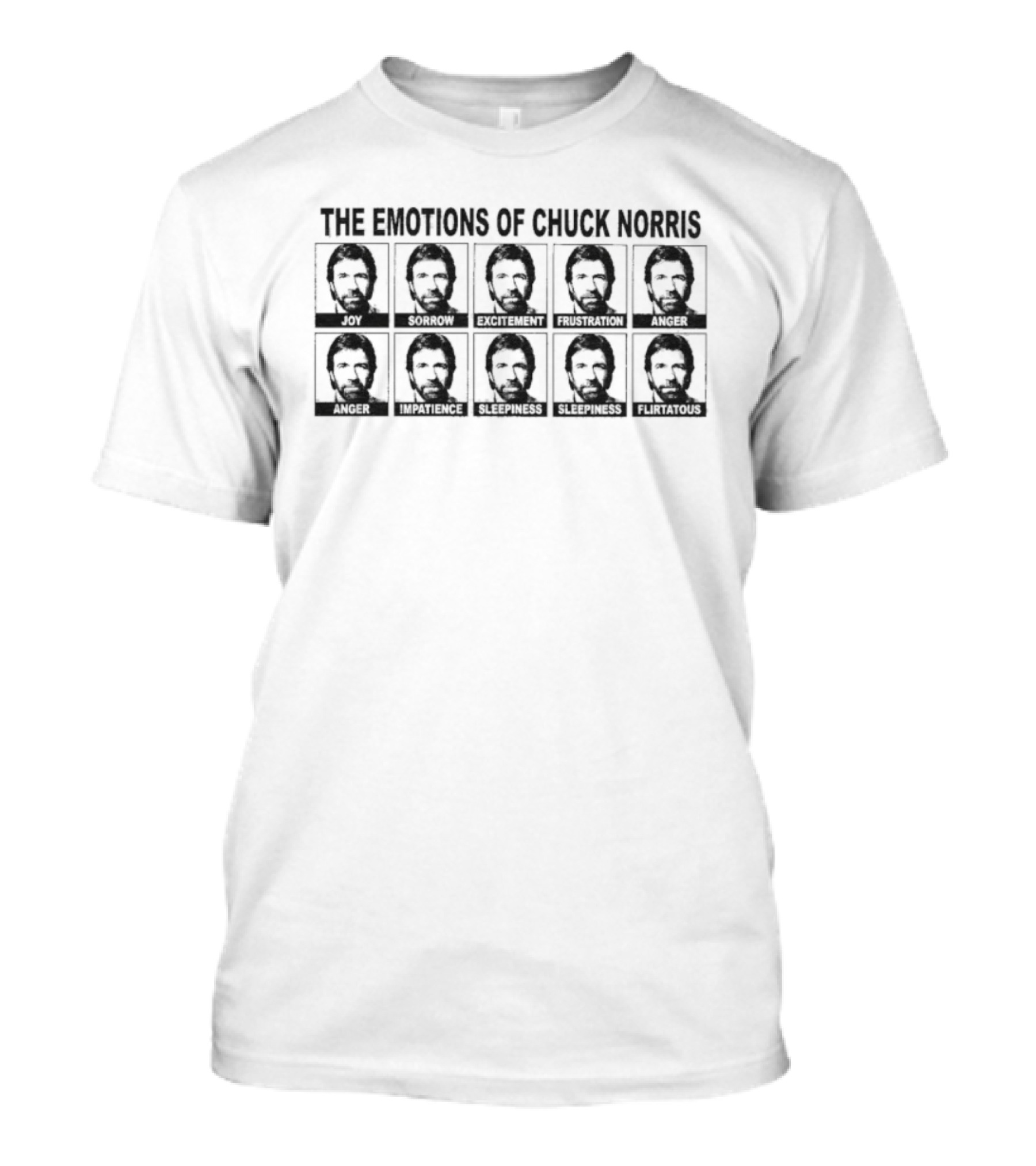 The Emotions Of Chuck Norris Funny Meme Faces T-Shirt