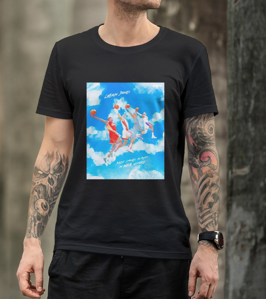 Lebron James Most Games Played In NBA History Forever King 1612 Games T-Shirt