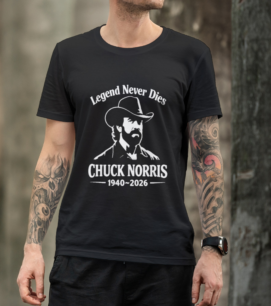 Legend Never Dies Chuck Norris 1940 2026 Cowboy Hat T-Shirt