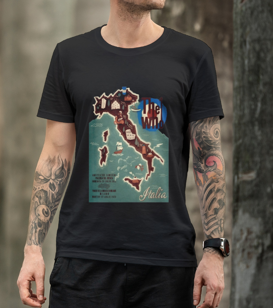 The Who Italia Tour 2026 Anfiteatro Camerini Padova Sul Brenta Parco Della Musica Milano T-Shirt