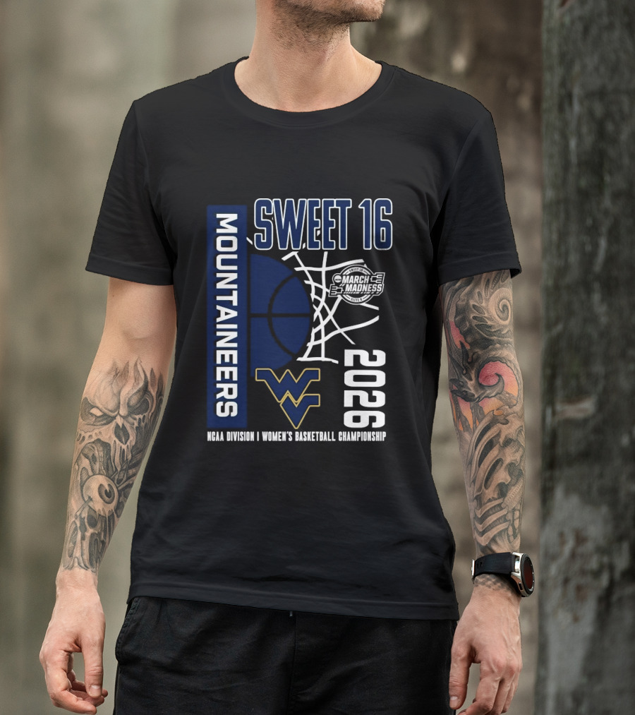 West Virginia Mountaineers 2026 NCAA Women's Basketball Sweet 16 Championship T-Shirt