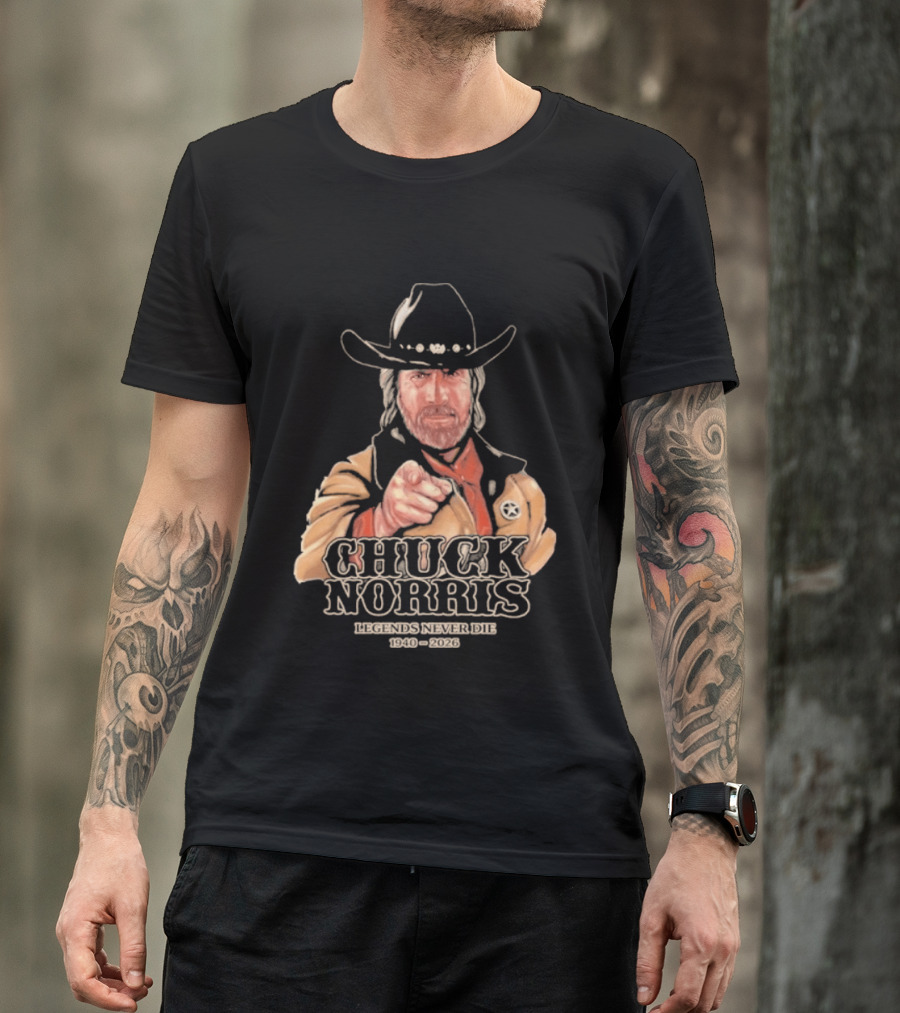 2026 Chuck Norris Legends Never Die 1940 2026 T-Shirt