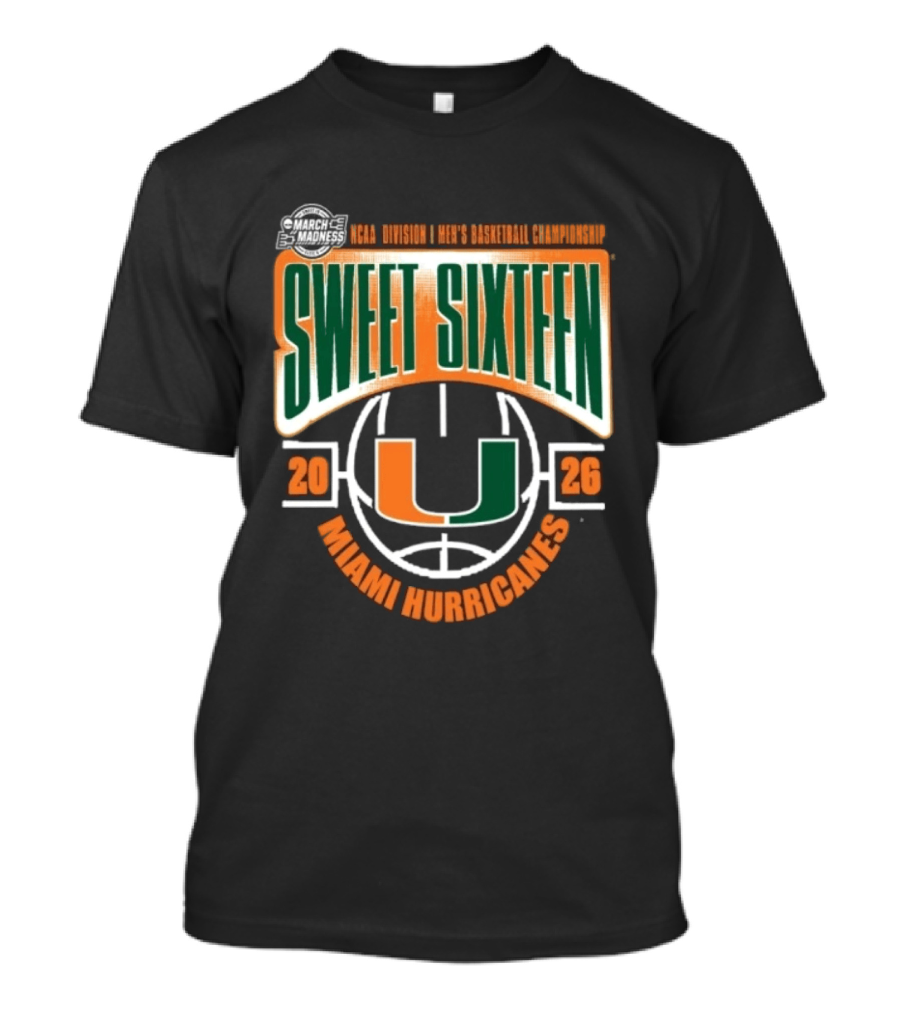 NCAA Division I Men's Basketball March Madness 2026 Sweet Sixteen Miami Hurricanes T-Shirt