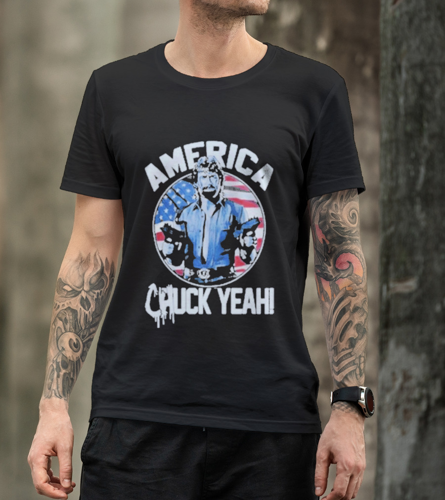 America Chuck Yeah Chuck Norris Patriotic Flag T-Shirt