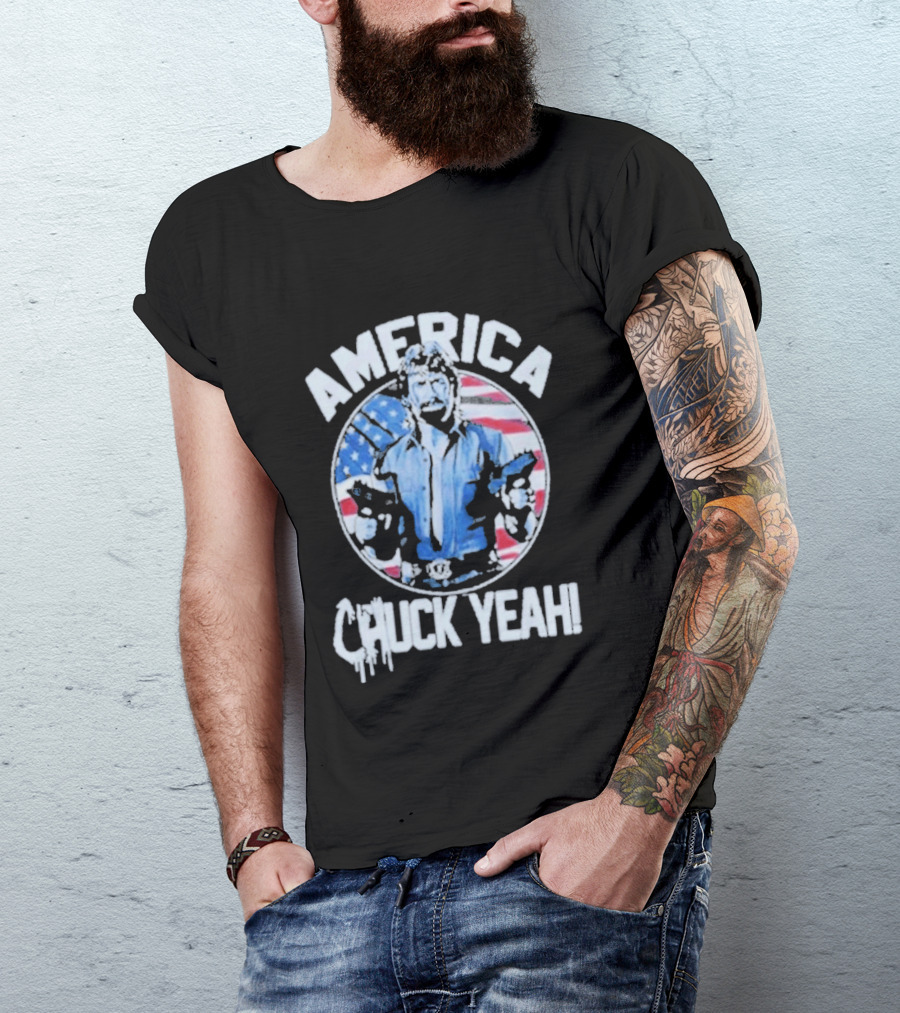 America Chuck Yeah Chuck Norris Patriotic Flag T-Shirt