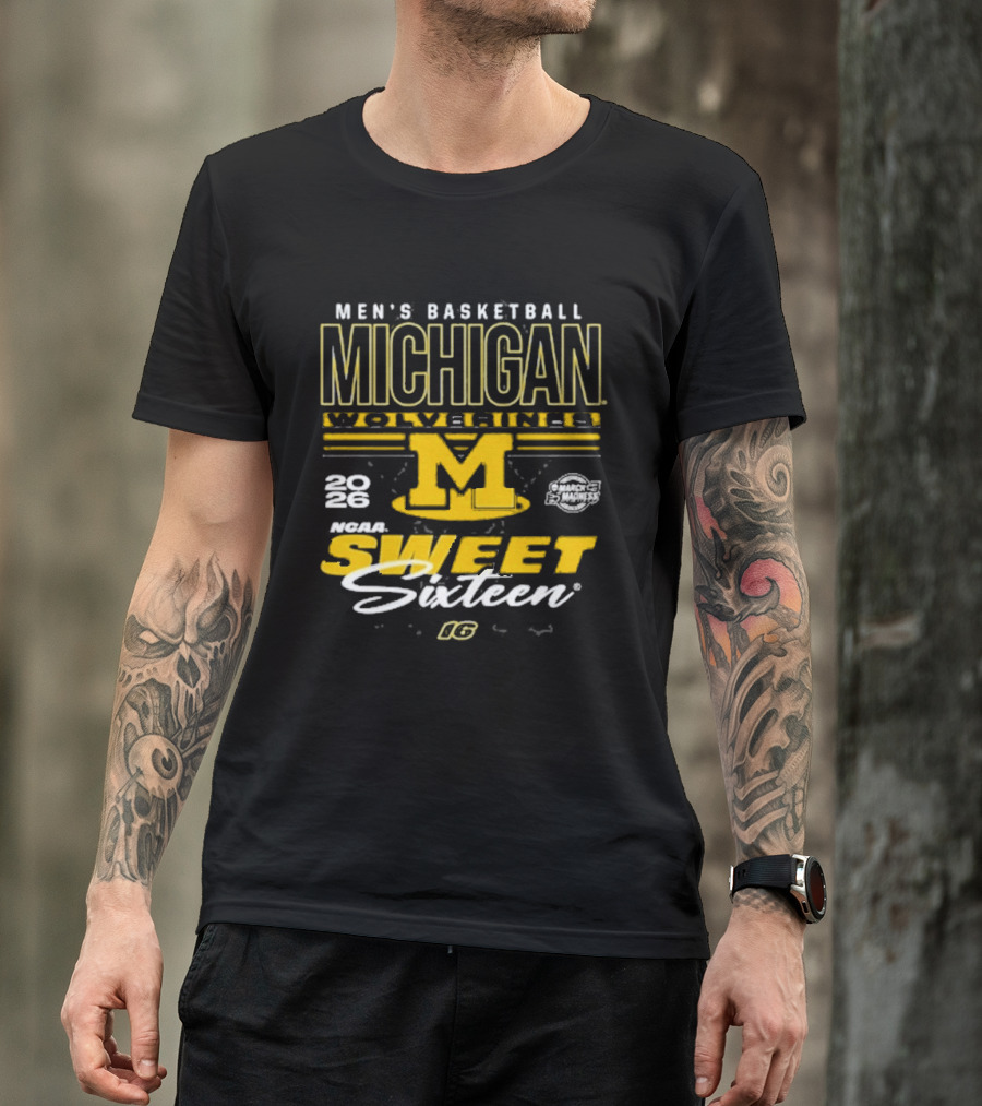 Michigan Wolverines Basketball 2026 NCAA Sweet Sixteen Bound March Madness T-Shirt