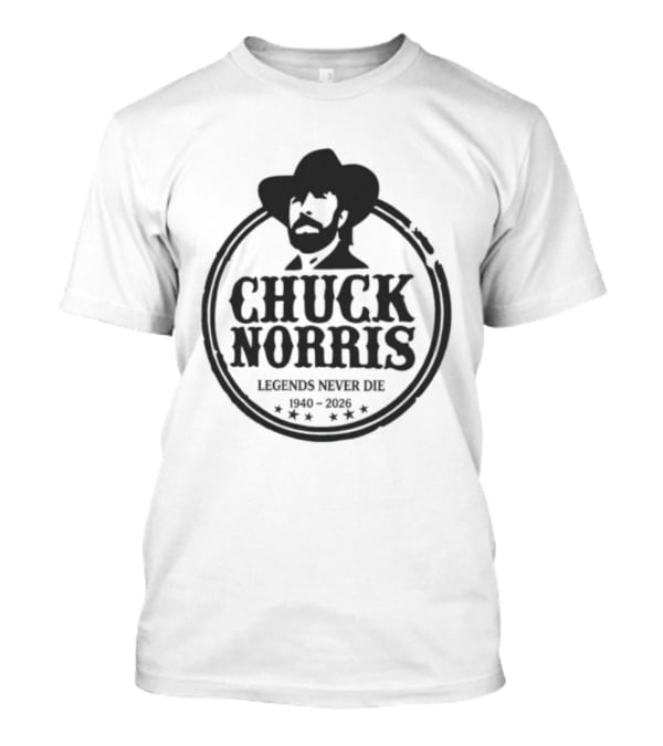Chuck Norris Legends Never Die 1940 2004 Cowboy Image Stars T-Shirt