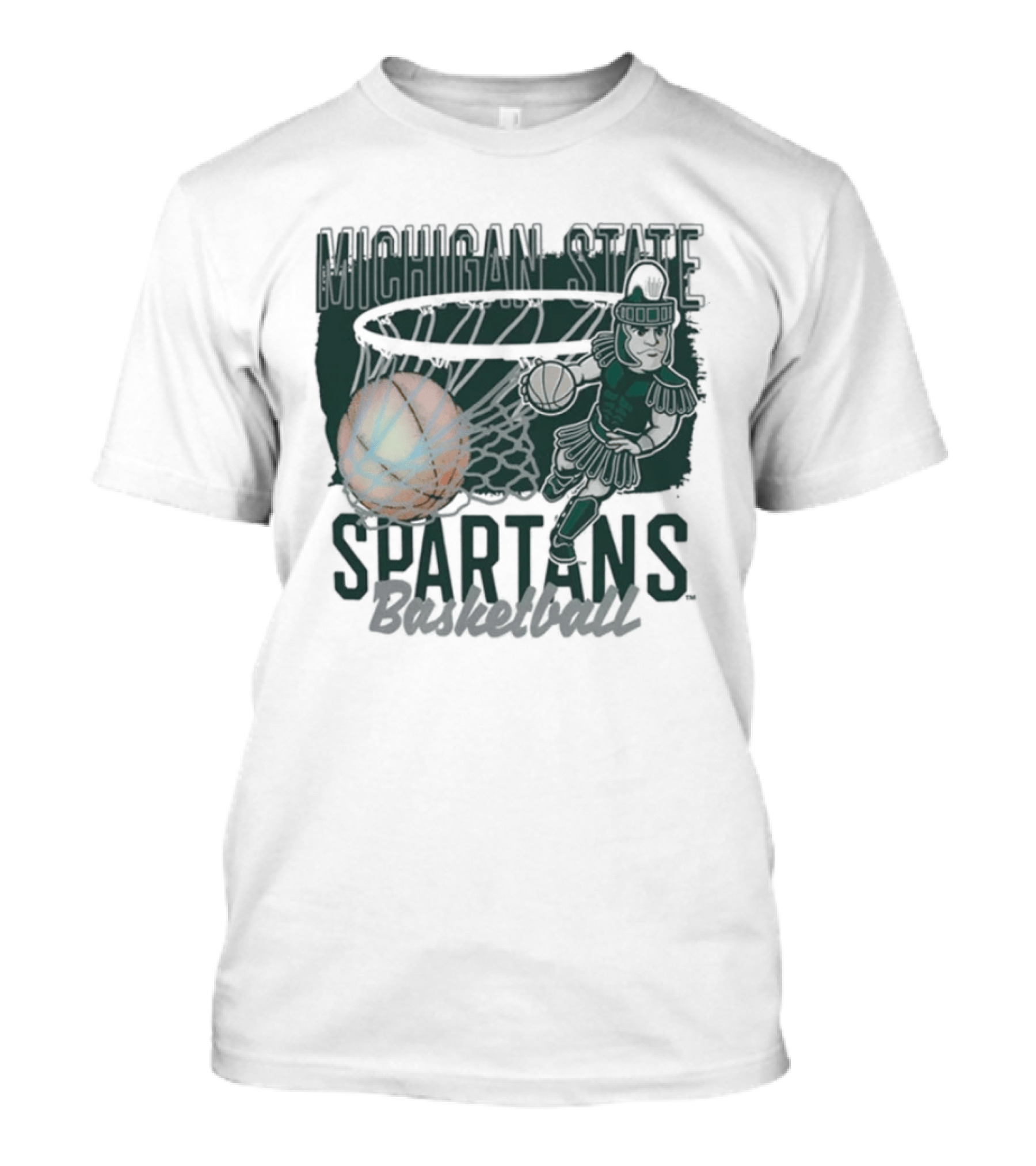 Michigan State Spartans Basketball Swoosh Net T-Shirt