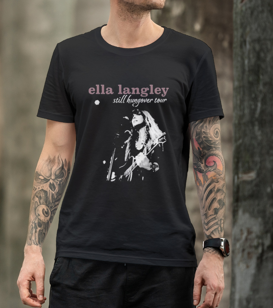 Ella Langley Still Hungover Tour Pink Textual T-Shirt