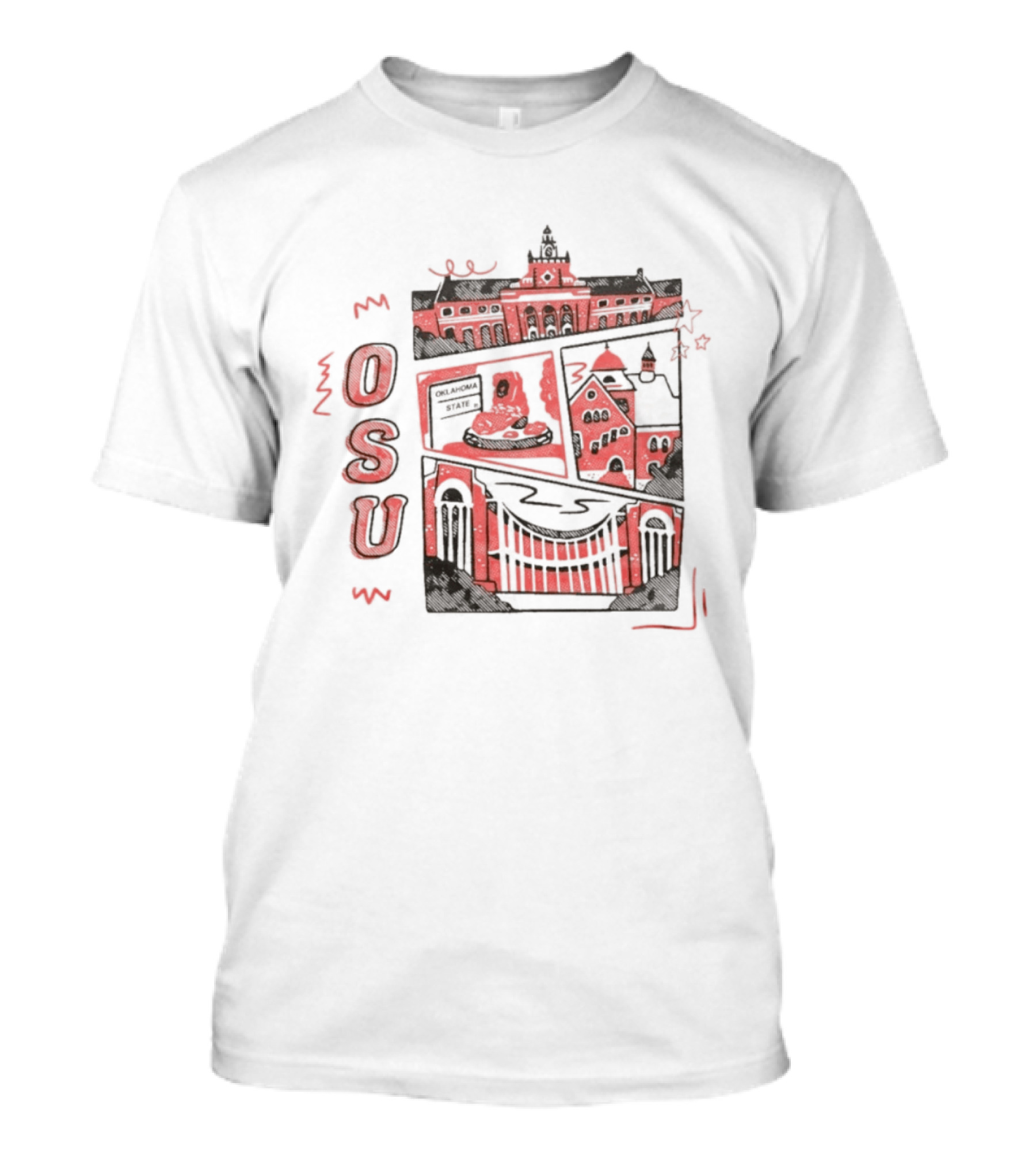Oklahoma State Cowboys OSU University Landmarks T-Shirt