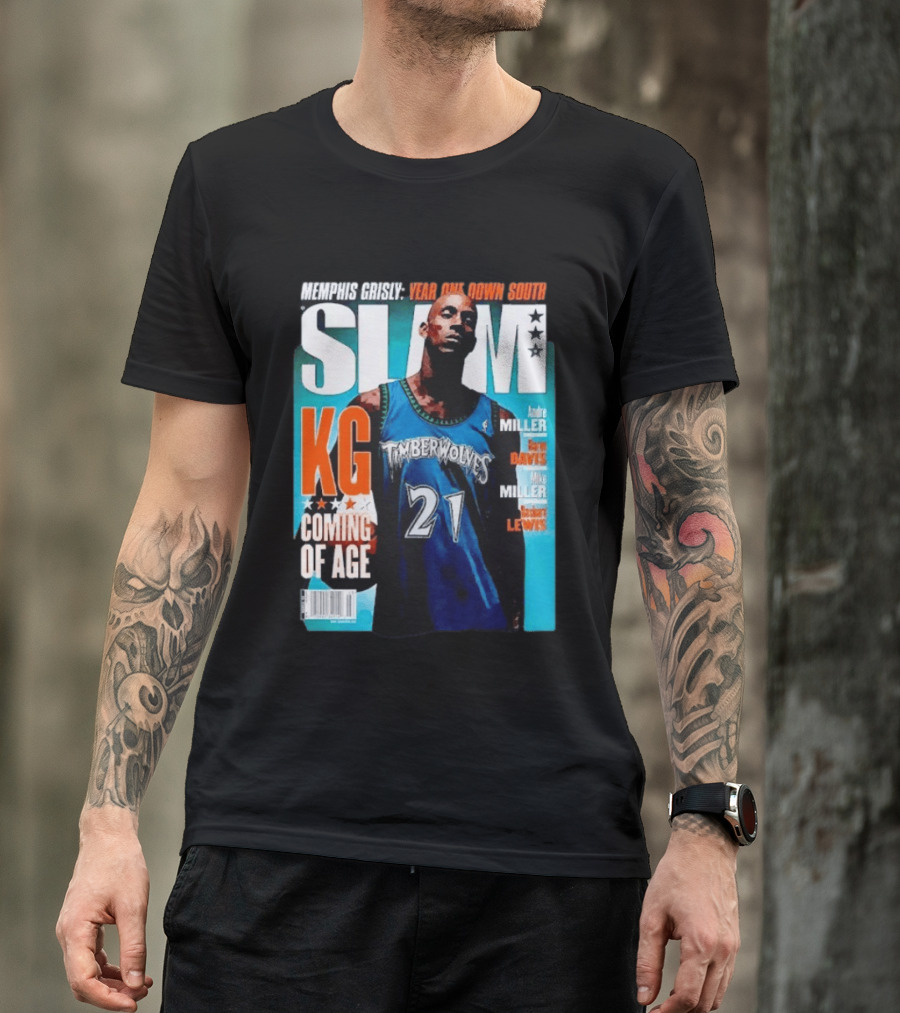 Slam Kevin Garnett Timberwolves Memphis Grisly Year One Down South KG Coming Of Age T-Shirt