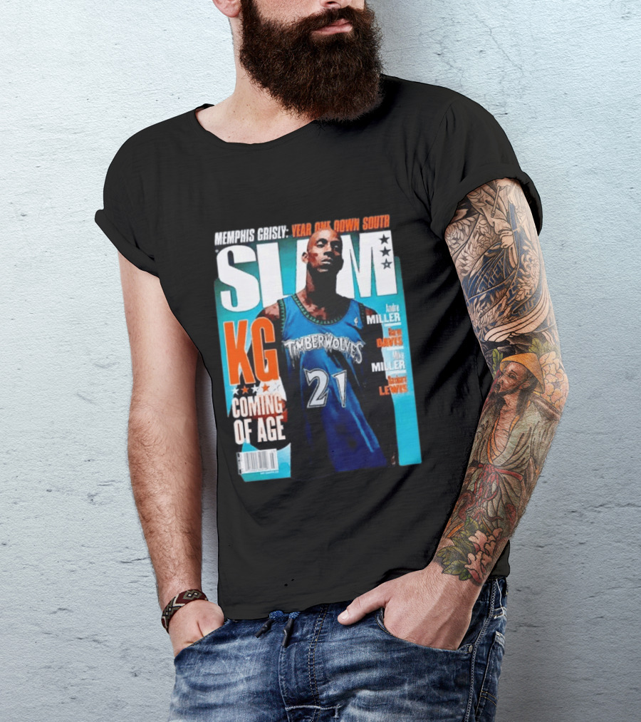 Slam Kevin Garnett Timberwolves Memphis Grisly Year One Down South KG Coming Of Age T-Shirt