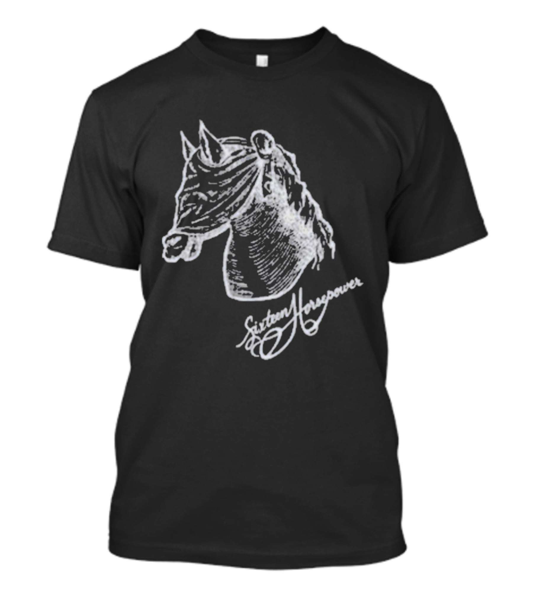 Hello Blindfold Horse Sketch Sixteen Horsepower Signature T-Shirt