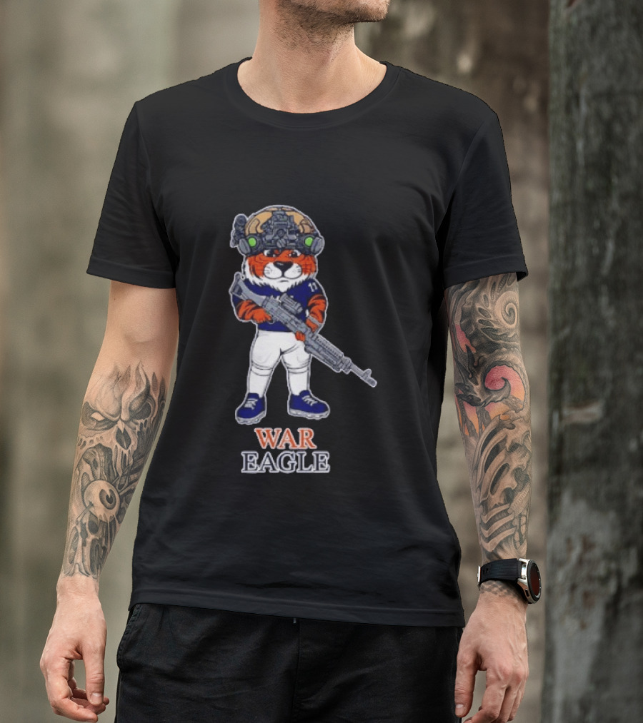 Auburn Tigers Aubie War Eagle Military Helmet Night Vision T-Shirt