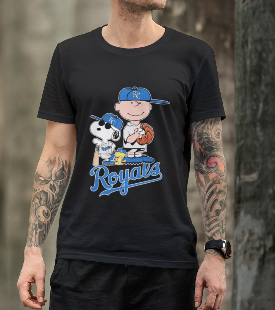 2026 Royals Snoopy Charlie Brown Kansas City Baseball T-Shirt