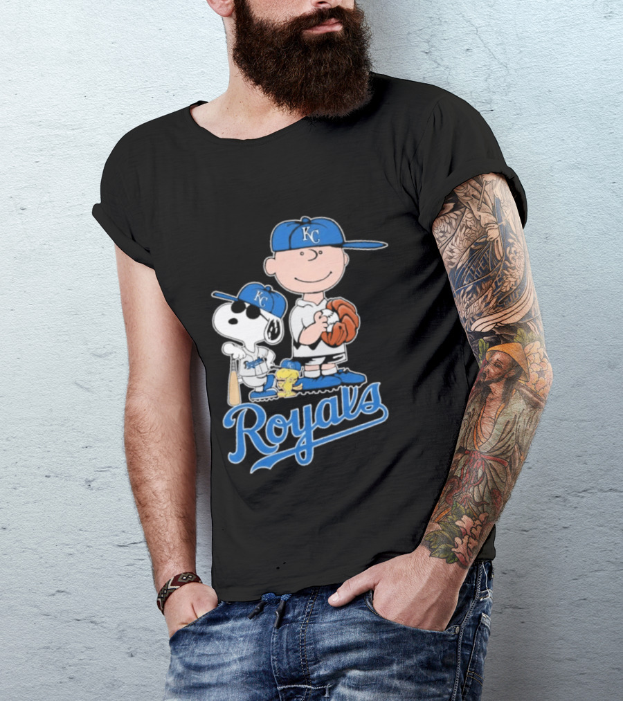 2026 Royals Snoopy Charlie Brown Kansas City Baseball T-Shirt