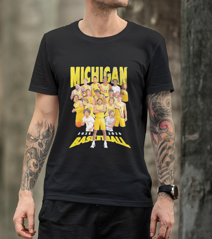 Michigan Wolverines 2025 2026 Basketball Team Members T-Shirt