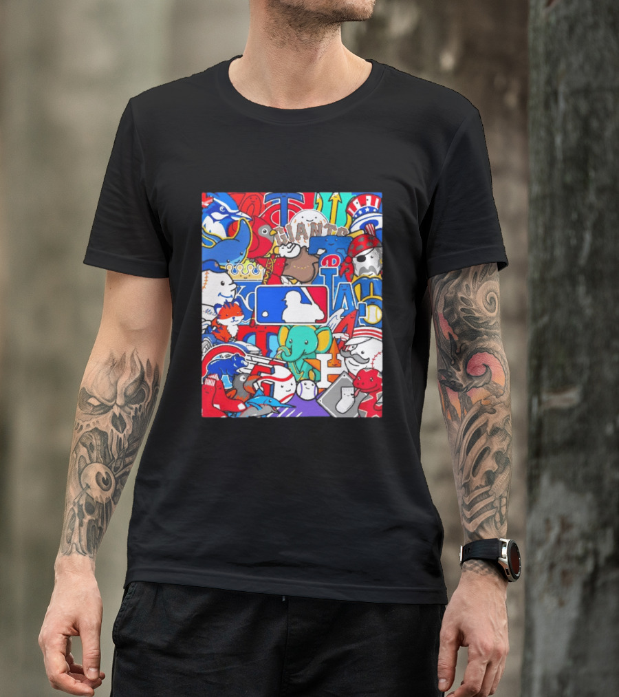 Happy Opening Day 2026 MLB Team Mascots Giants Royals Nationals Phillies Pirates T-Shirt