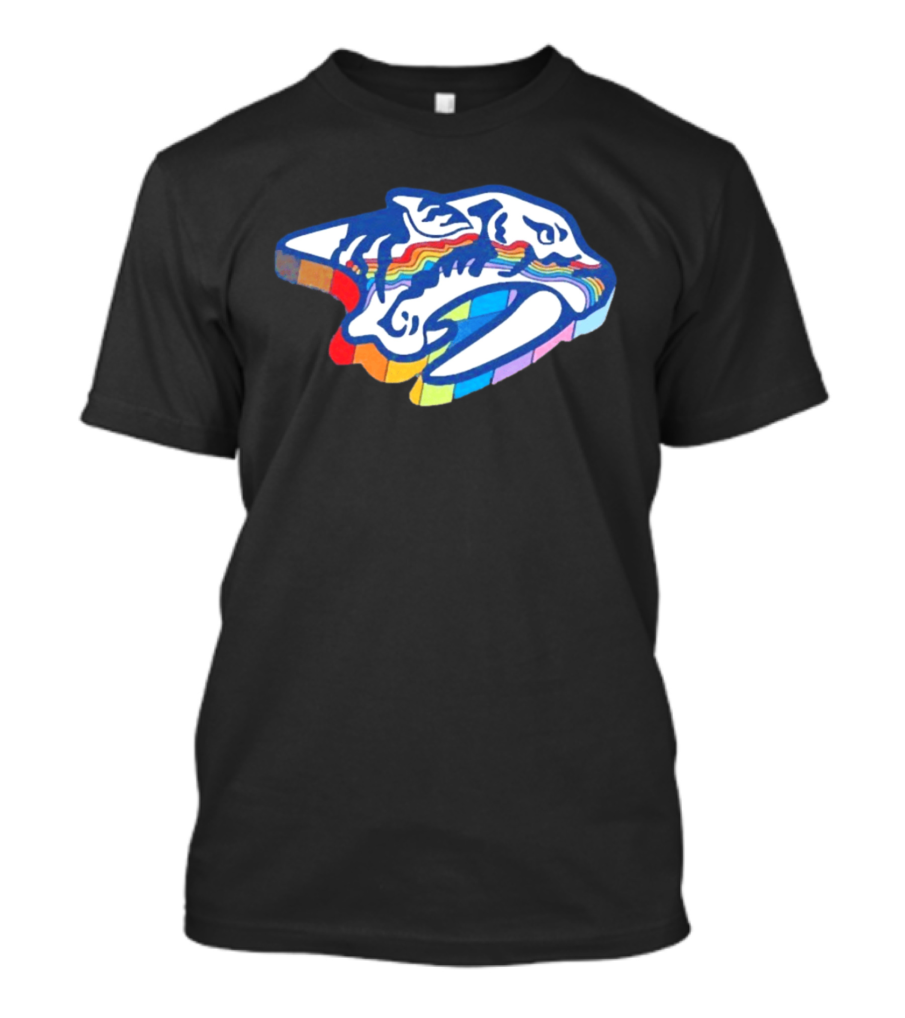 Nashville Predators Rainbow Pride Hockey Team LGBTQIA+ Support T-Shirt