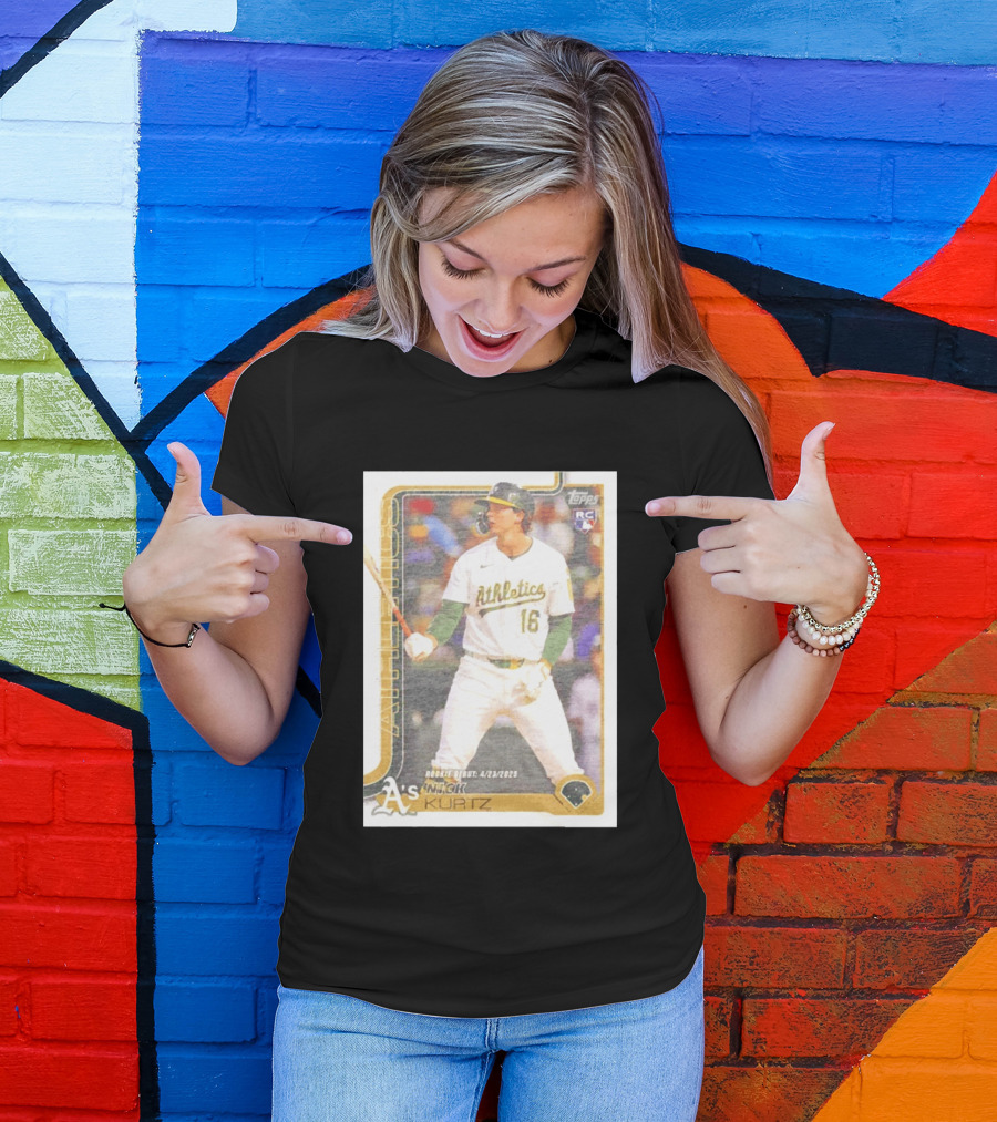 Nick Kurtz Athletics Rookie Debut Topps Baseball Card 4/23/2023 T-Shirt
