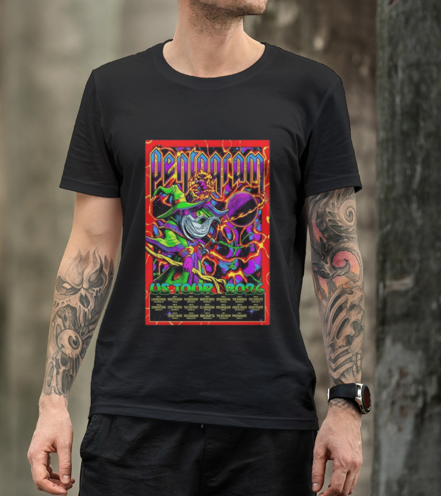 Pentagram US Tour 2026 Psychedelic Wizard T-Shirt