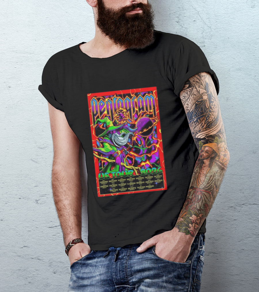 Pentagram US Tour 2026 Psychedelic Wizard T-Shirt