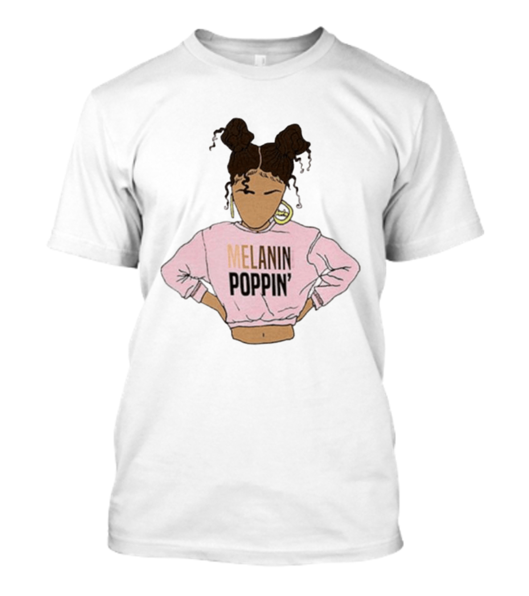 2BUNZ Melanin Poppin Pink Swea Afro Hair Trendy T-Shirt
