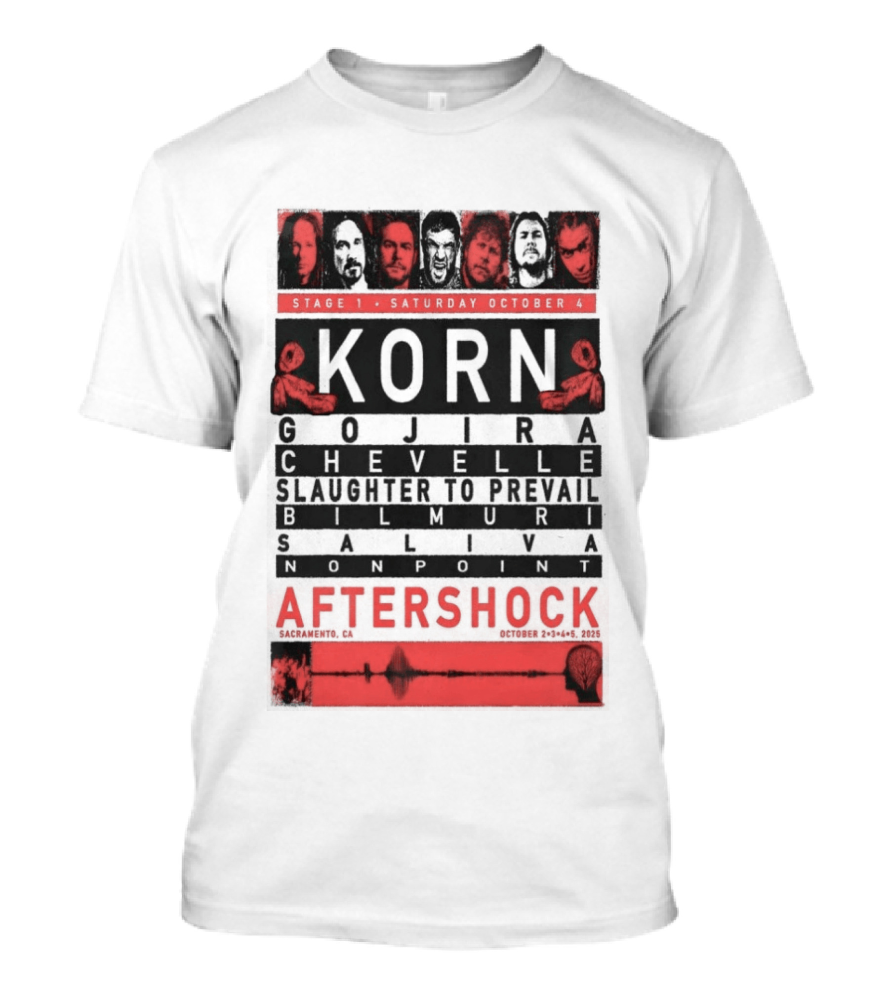 California Tour 2025 Korn Aftershock Festival October Event T-Shirt