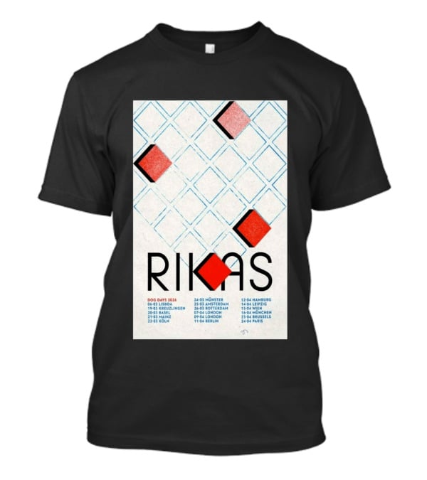 Rikas Dog Days Tour 2026 Lisbon Kreuzlingen Basel Mainz Koln Munster Amsterdam Rotterdam London Berlin Hamburg Leipzig Wien Munchen Brussels Paris T-Shirt