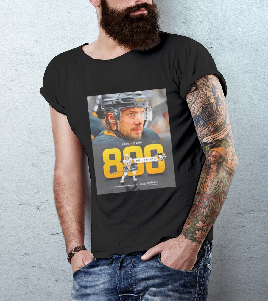 Kris Letang 800 NHL Points Pittsburgh Penguins Milestone Moments T-Shirt