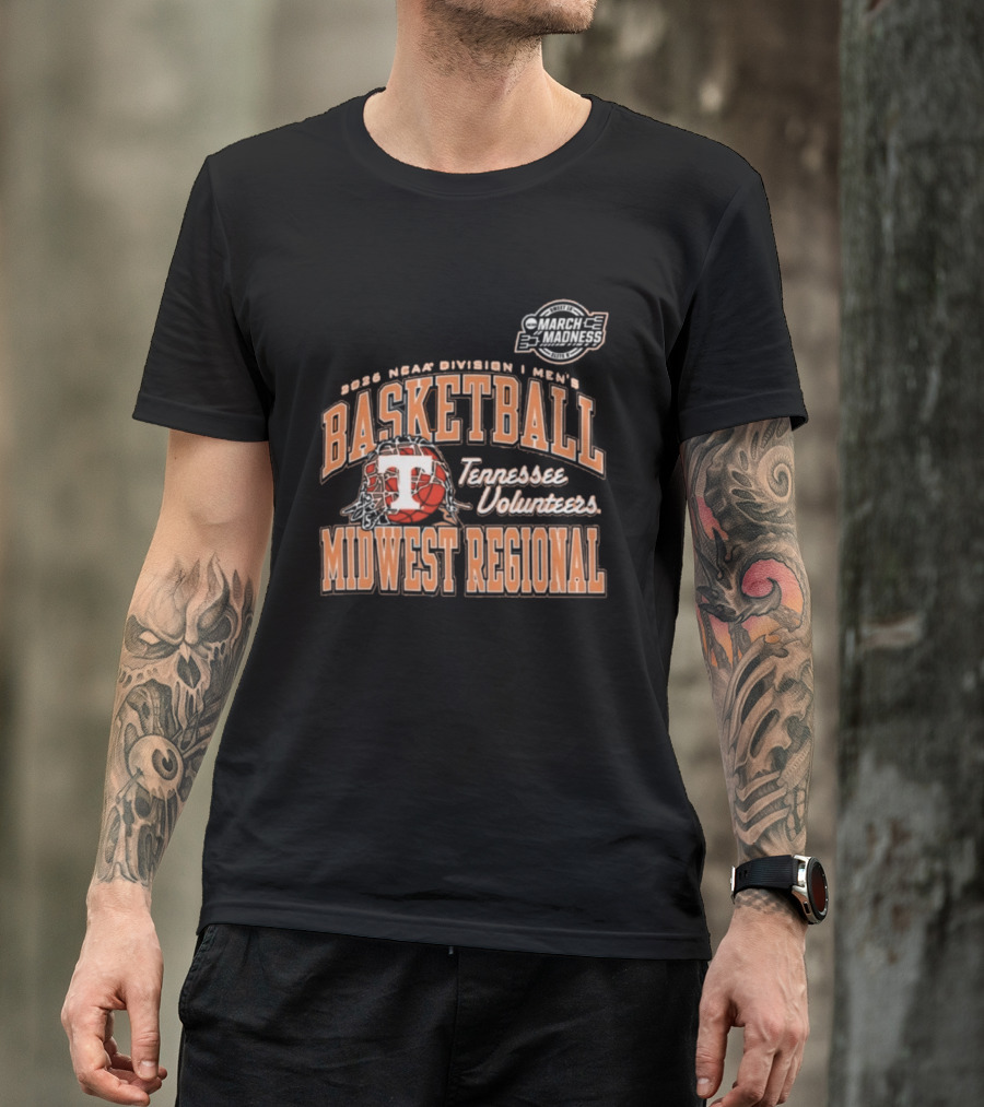 2026 NCAA Division I Men's Basketball Tennessee Volunteers Midwest Regional T-Shirt