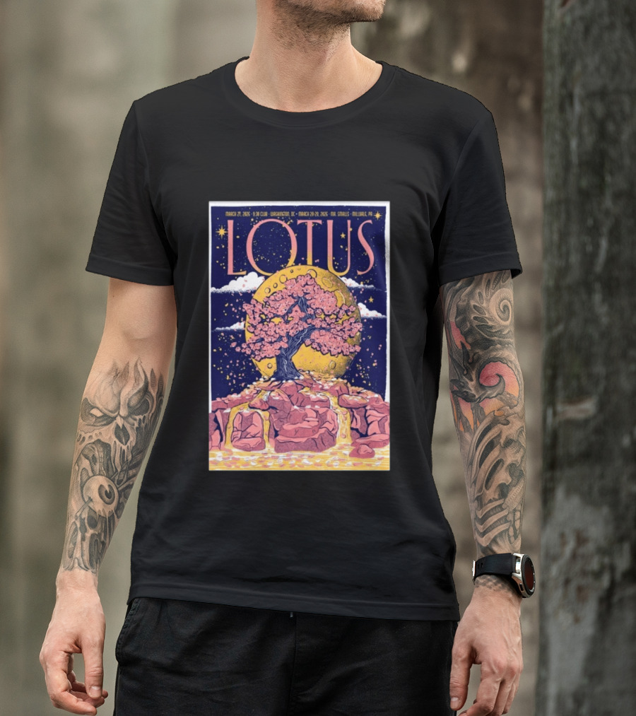 Lotus March 27 2026 Washington DC 930 Club Cherry Blossom Moon Tour T-Shirt