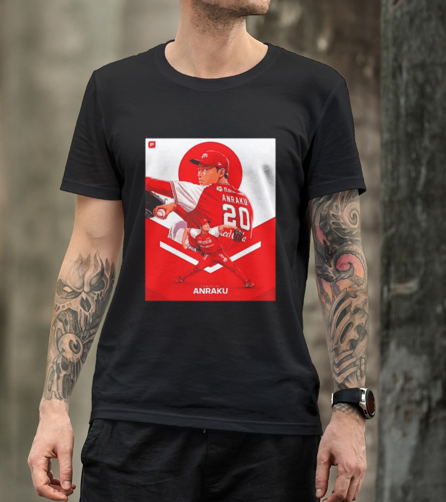 Tomohiro Anraku Diablos Rojos México Baseball Pitcher 20 Red Uniform T-Shirt