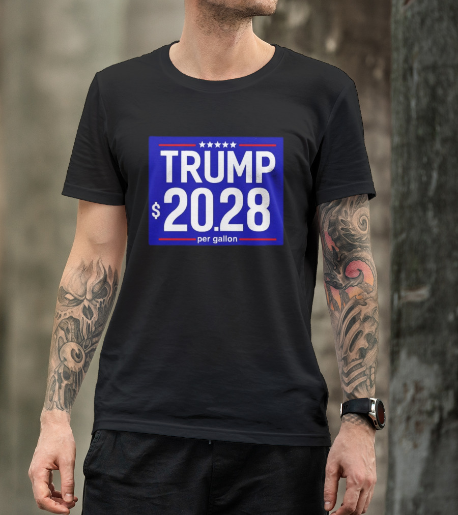 Trump 2028 Per Gallon Five Stars Blue T-Shirt