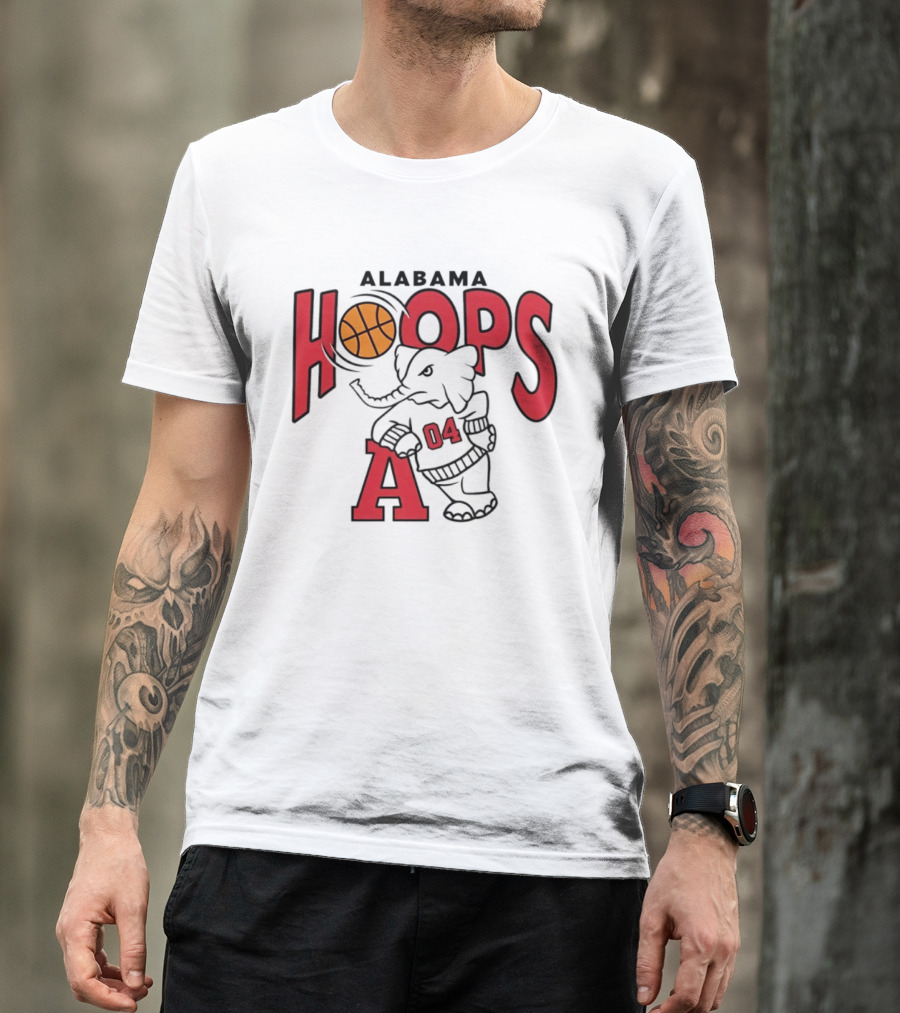 Alabama Hoops Basketball Elephant 04 Sports Team T-Shirt
