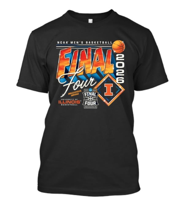 NCAA Men's Basketball Final Four 2026 Illinois Championship Hoops T-Shirt