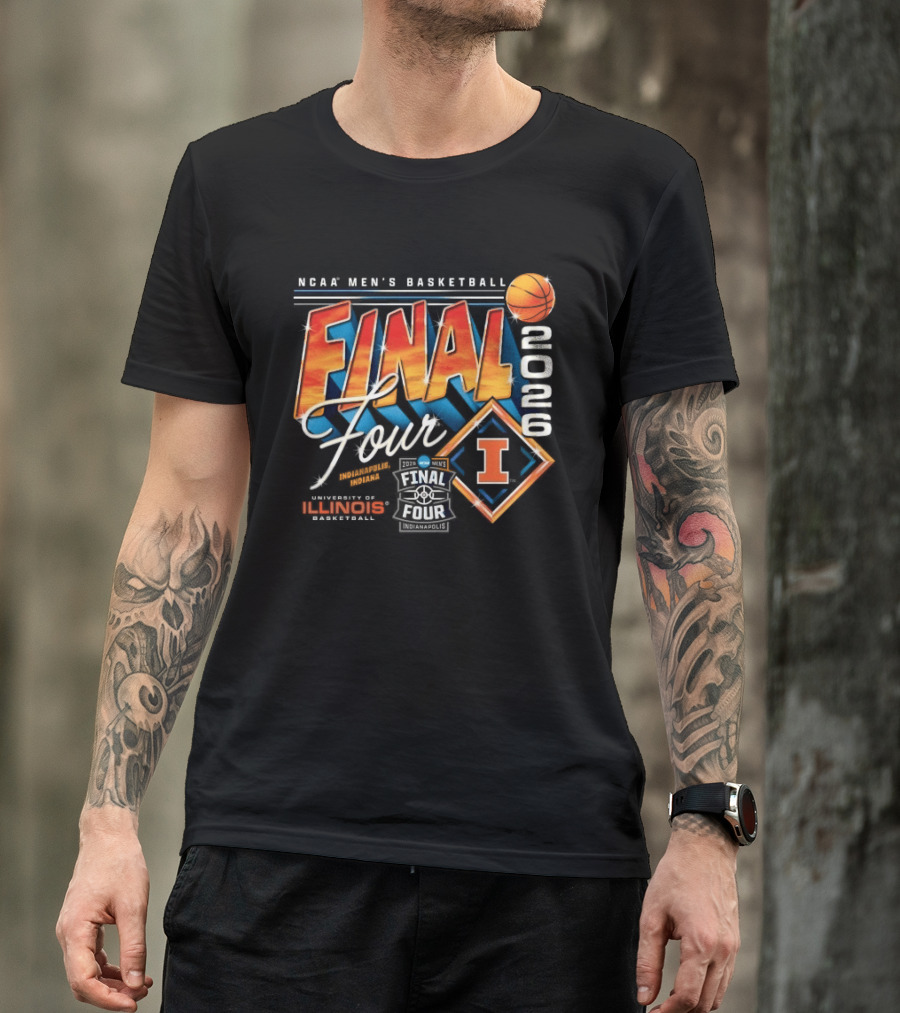 NCAA Men's Basketball Final Four 2026 Illinois Championship Hoops T-Shirt
