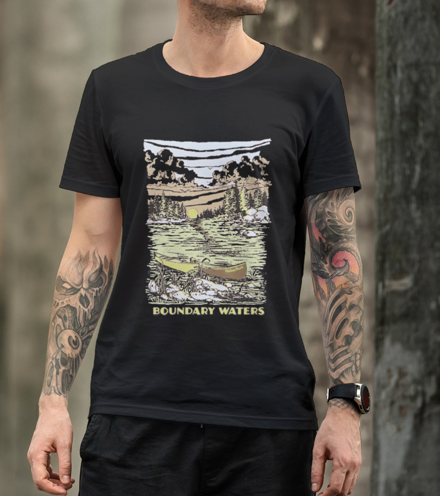Nature Scenic Canoe Adventure Boundary Waters Twilight Sunset T-Shirt