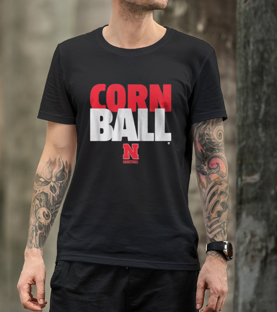 Nebraska Cornhuskers Corn Ball Basketball T-Shirt